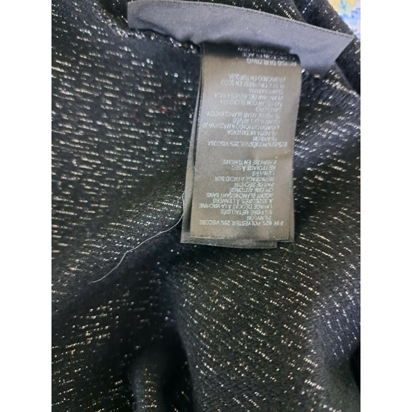 Reiss Long Sleeve Open Back Shimmer Top-Black-Multi Small - Picture 5 of 6